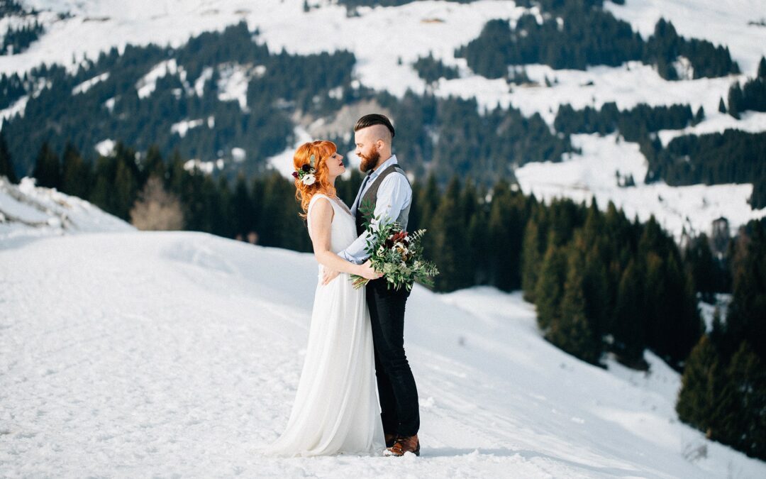 Un mariage hipster dans la neige de Haute-Savoie