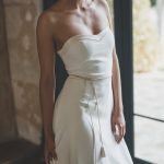 Robe de mariée bustier en cuir blanc Les Mariées Fox - Louise