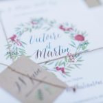 Faire-part de mariage vintage et bordeaux