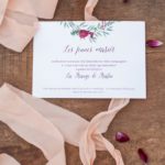 Faire-part de mariage vintage et bordeaux