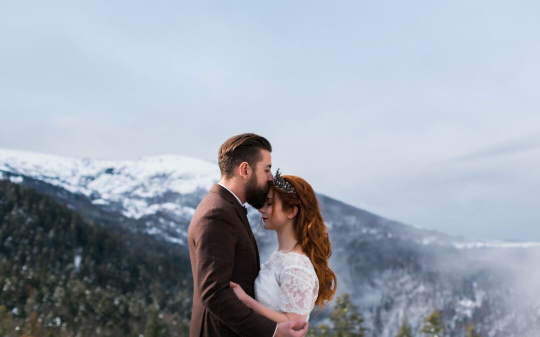 Shooting d’un mariage sous la neige des Pyrénées