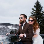 Arrivée des mariés en moto-neige