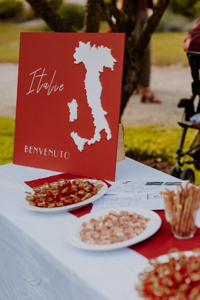 Buffet italien pour un mariage