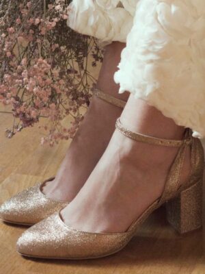 Chaussures de mariée paillettes doré - Constance par Un Si Beau Pas