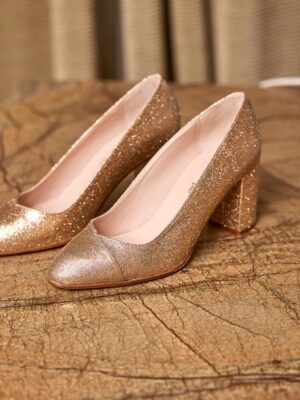 Chaussures de mariée à paillettes dorées - Jeanne par Un Si Beau Pas