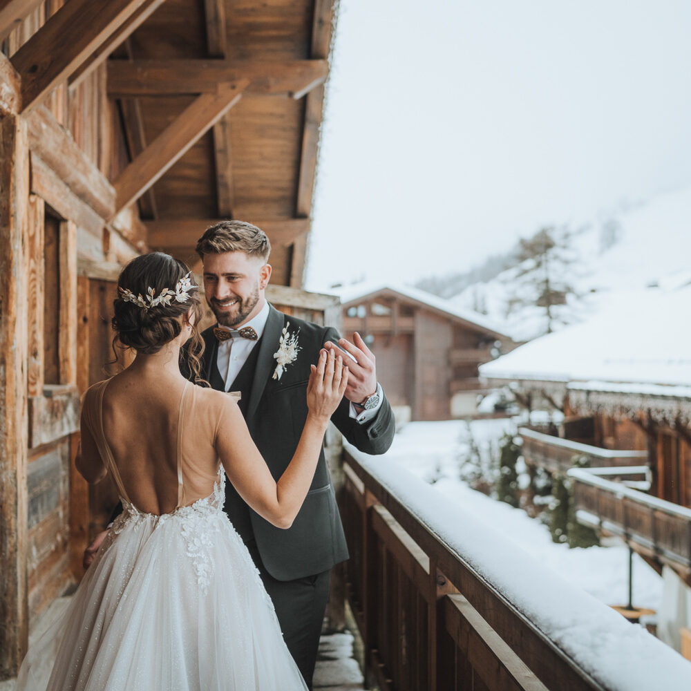 Un mariage chic sous la neige de Megève
