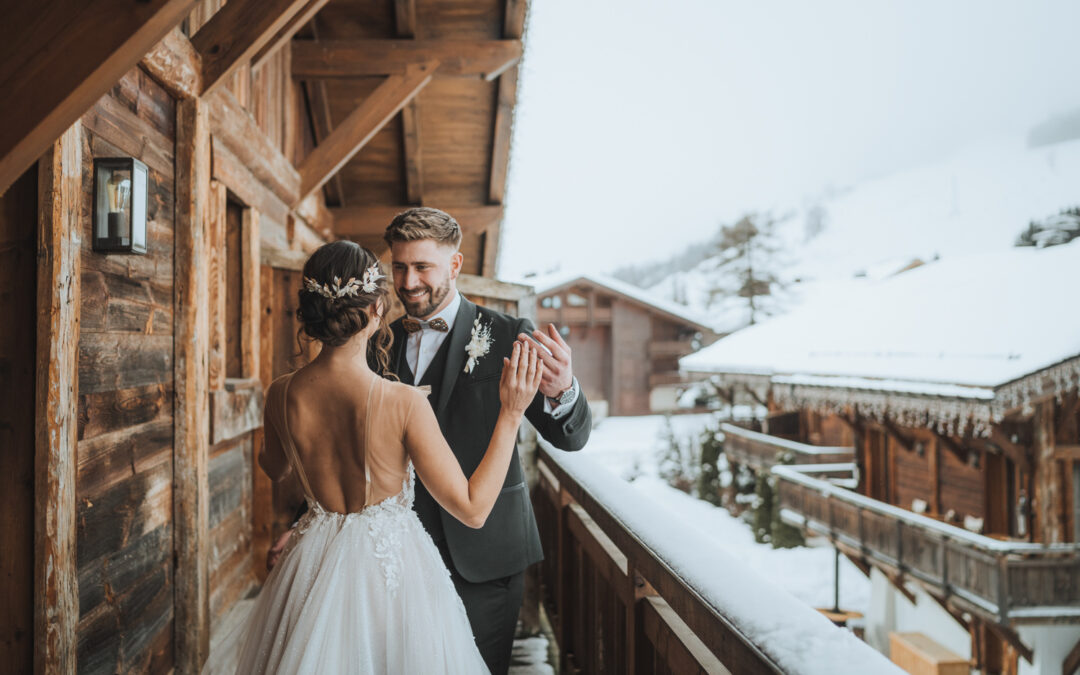 Un mariage chic sous la neige de Megève