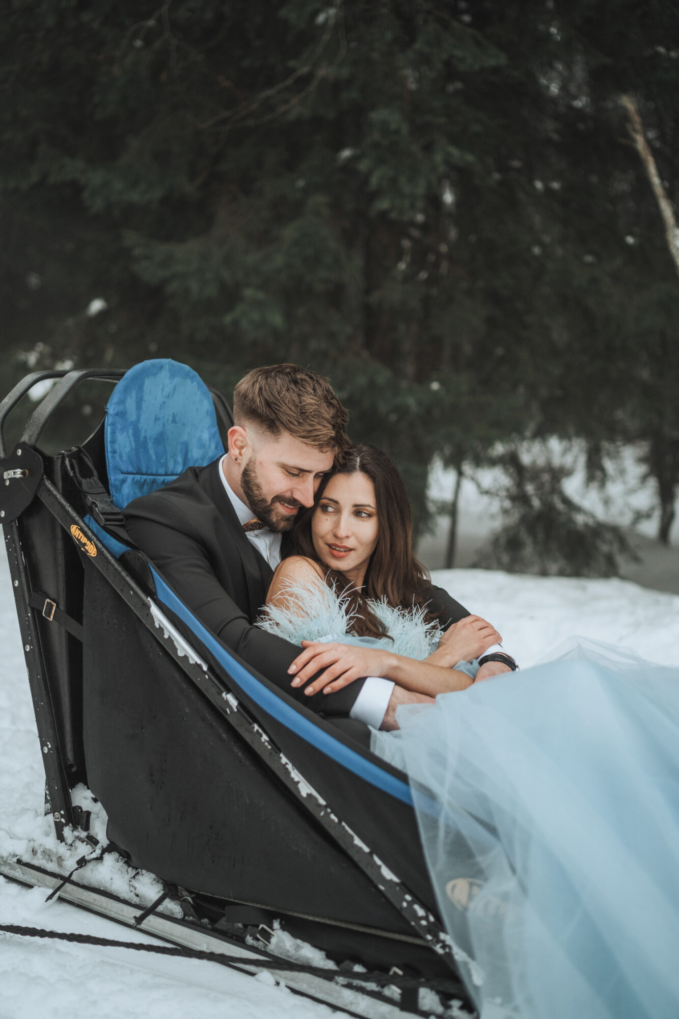 mariage en chiens de traineaux