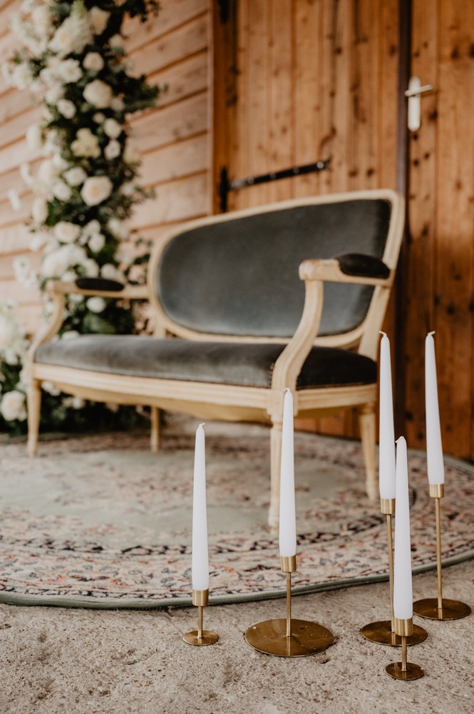 mariage chic et vert sauge à la Ferme du Roy dans l'Oise