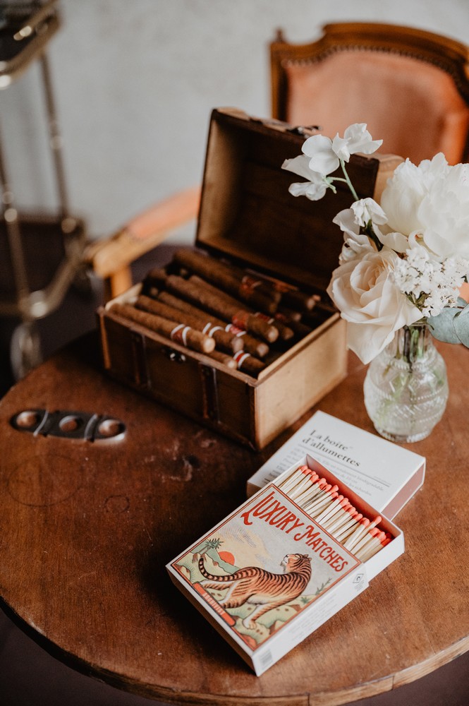 Bar à cigares pour un mariage