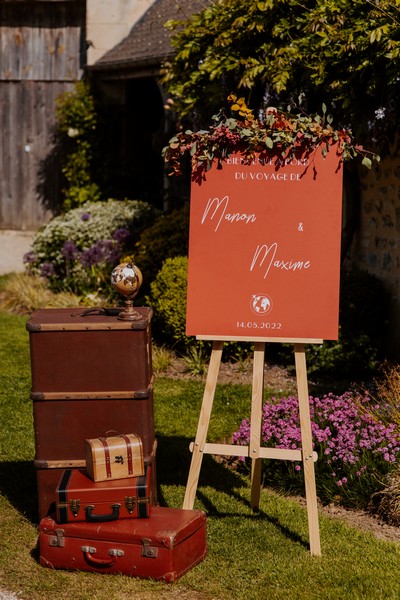 panneau de bienvenue mariage terracotta