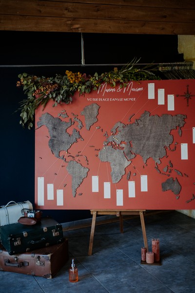 plan de table de mariage mapmonde