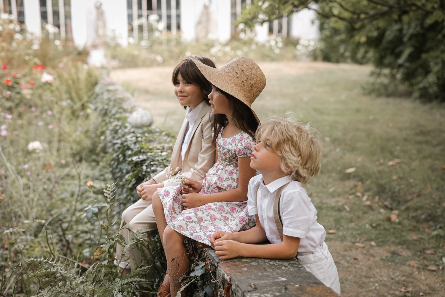 Veste de costume lin vert enfant pour fête et cérémonie nature