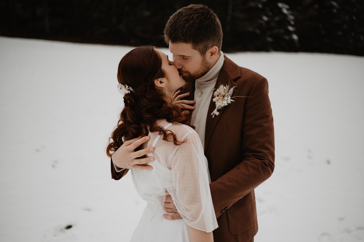 mariage boho-romantique dans la neige