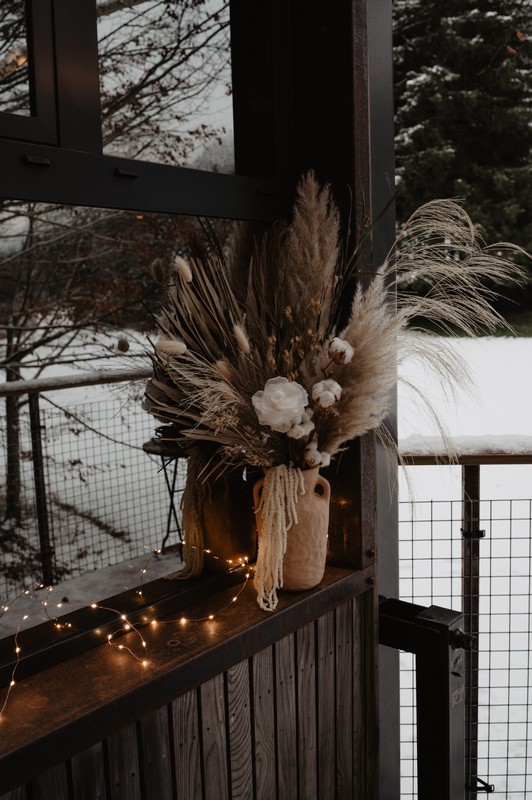 mariage boho-romantique dans la neige