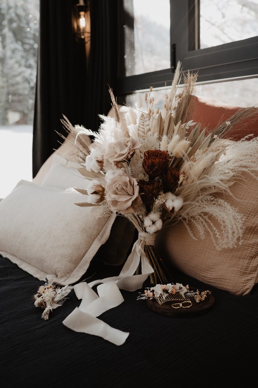 mariage boho-romantique dans la neige