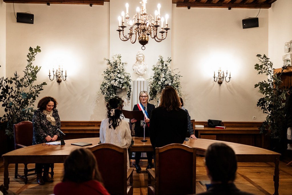 mariage intime et hivernal à Chartres