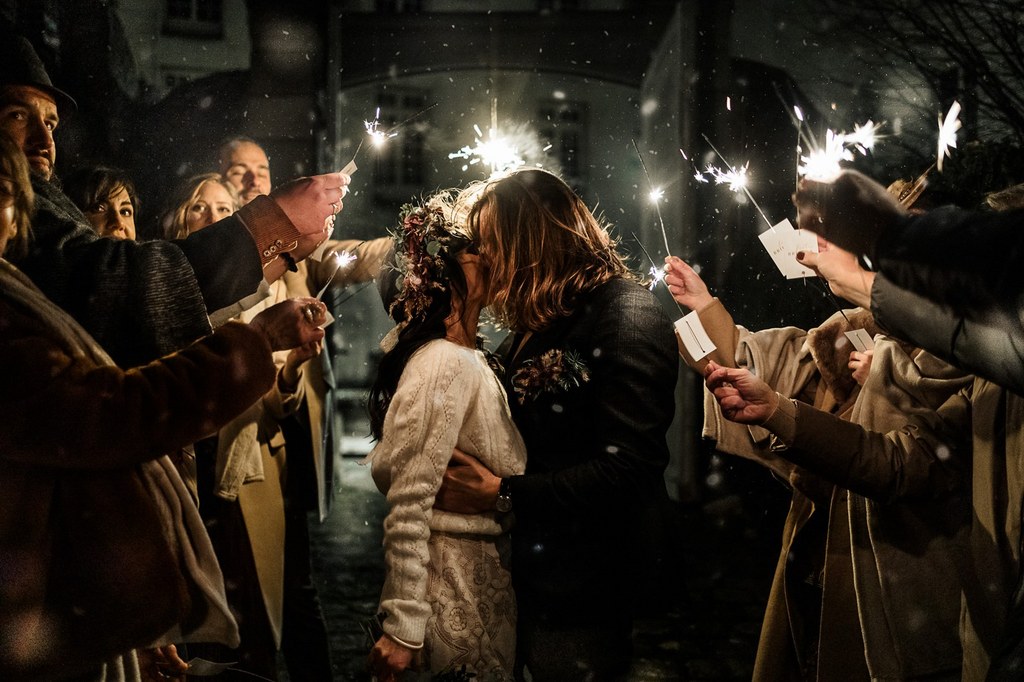 mariage intime et hivernal à Chartres