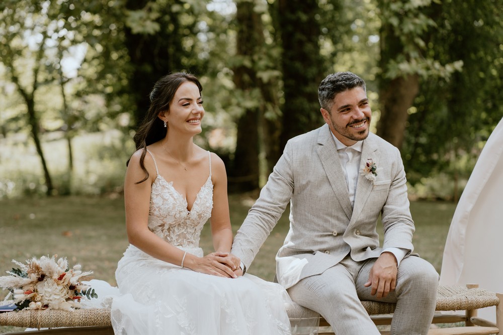 mariage boho-chic au château de l'hospital près de Bordeaux