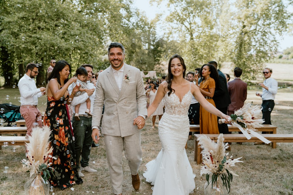 mariage boho-chic au château de l'hospital près de Bordeaux