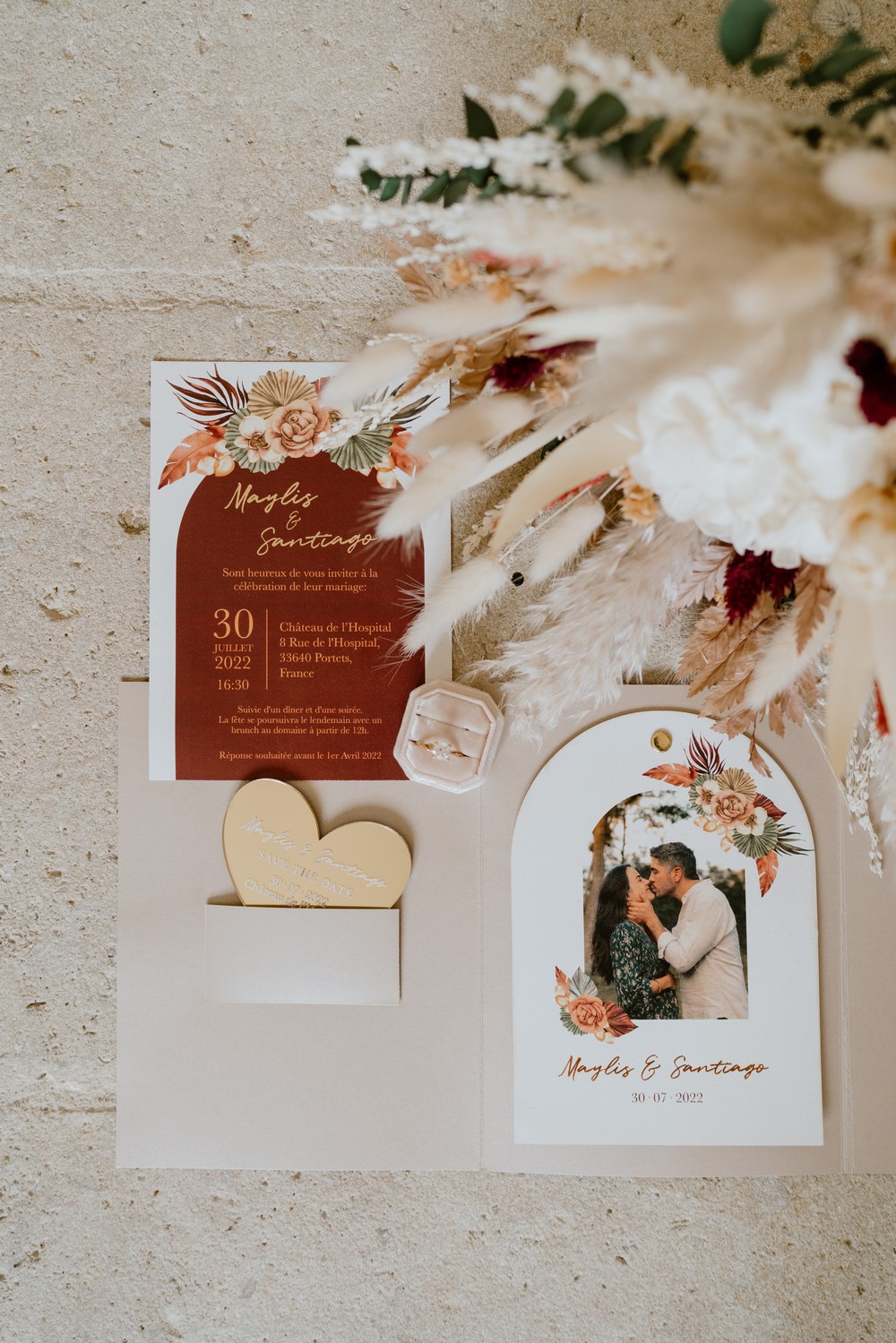 mariage boho-chic au château de l'hospital près de Bordeaux