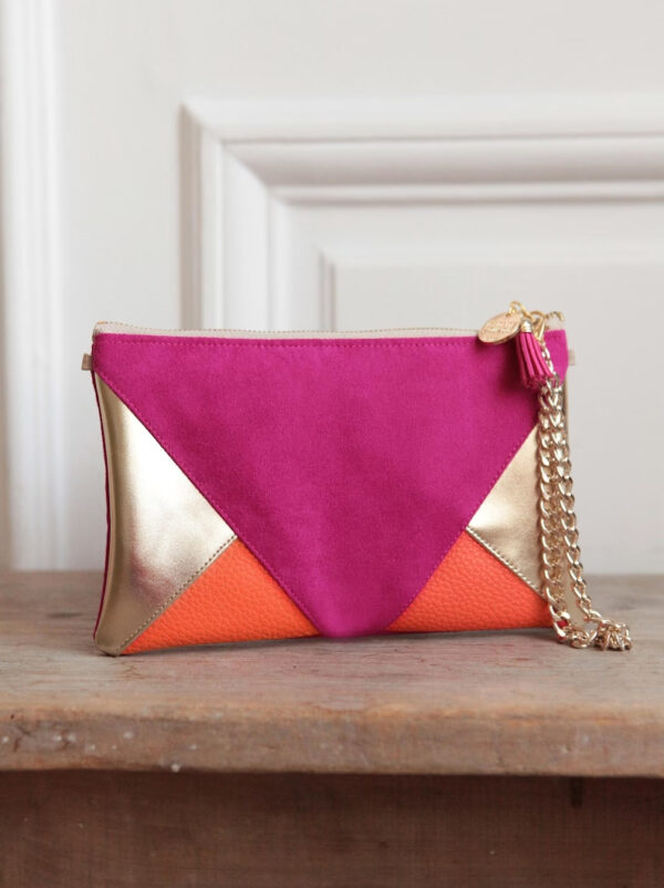 Pochette de demoiselles d'honneur fuchsia