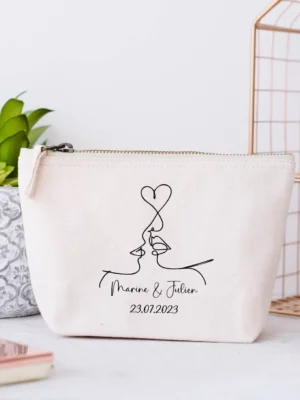 pochette personnalisée pour un kit de survie de la mariée