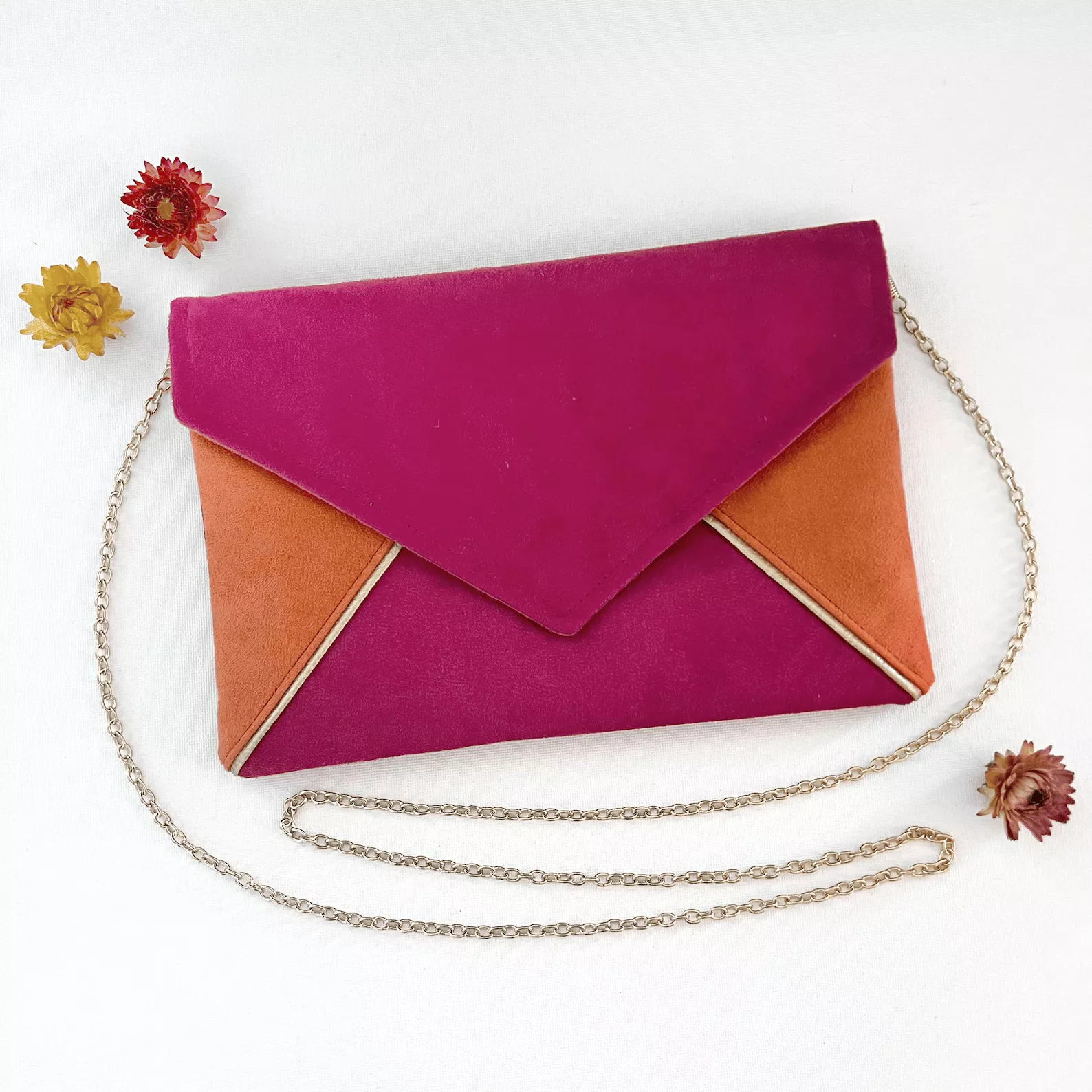 sac-invitée-mariage-rose-fuchsia-orange