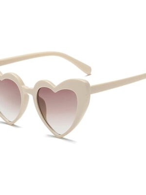 Lunettes de soleil coeur beige pour une mariée