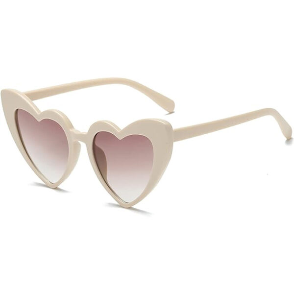 Lunettes de soleil coeur beige pour une mariée