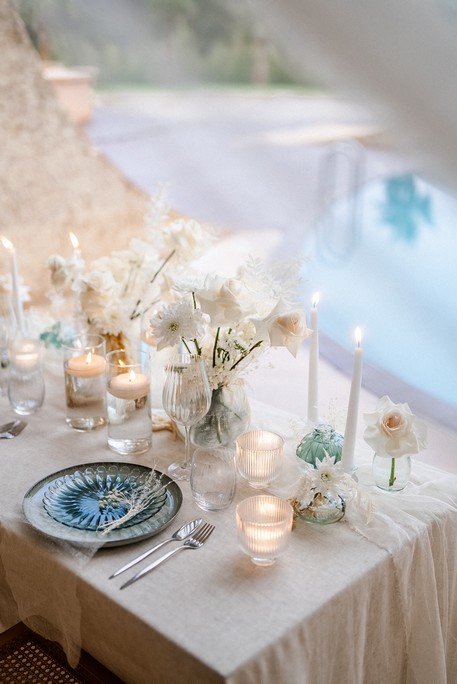 mariage blanc et bleu lagon au domaine de l'octopus dans le var