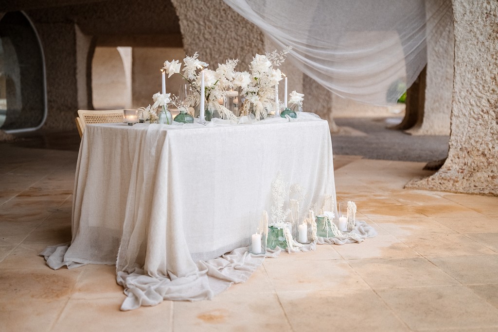 mariage blanc et bleu lagon au domaine de l'octopus dans le var