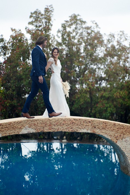 mariage blanc et bleu lagon au domaine de l'octopus dans le var