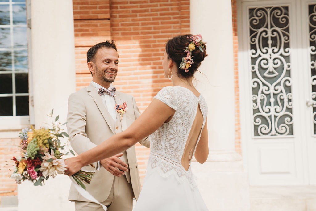 mariage coloré en combi vw à Toulouse