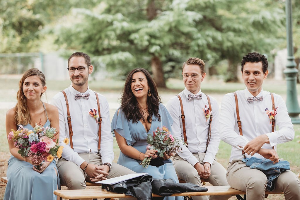 mariage coloré en combi vw à Toulouse