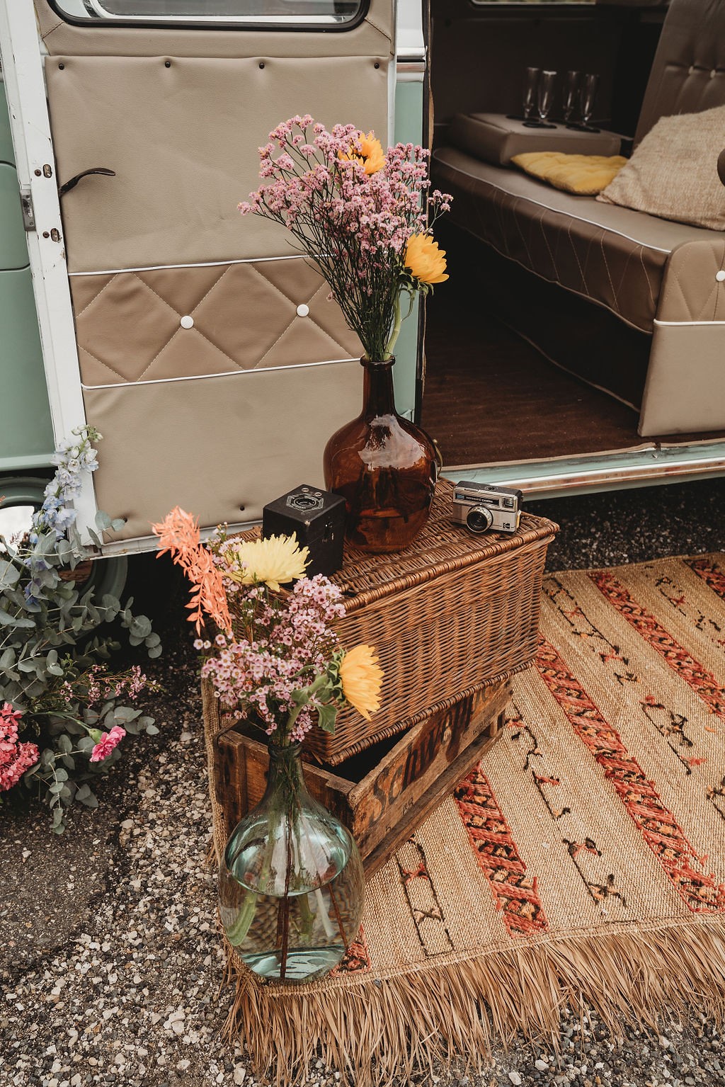 mariage coloré en combi vw à Toulouse