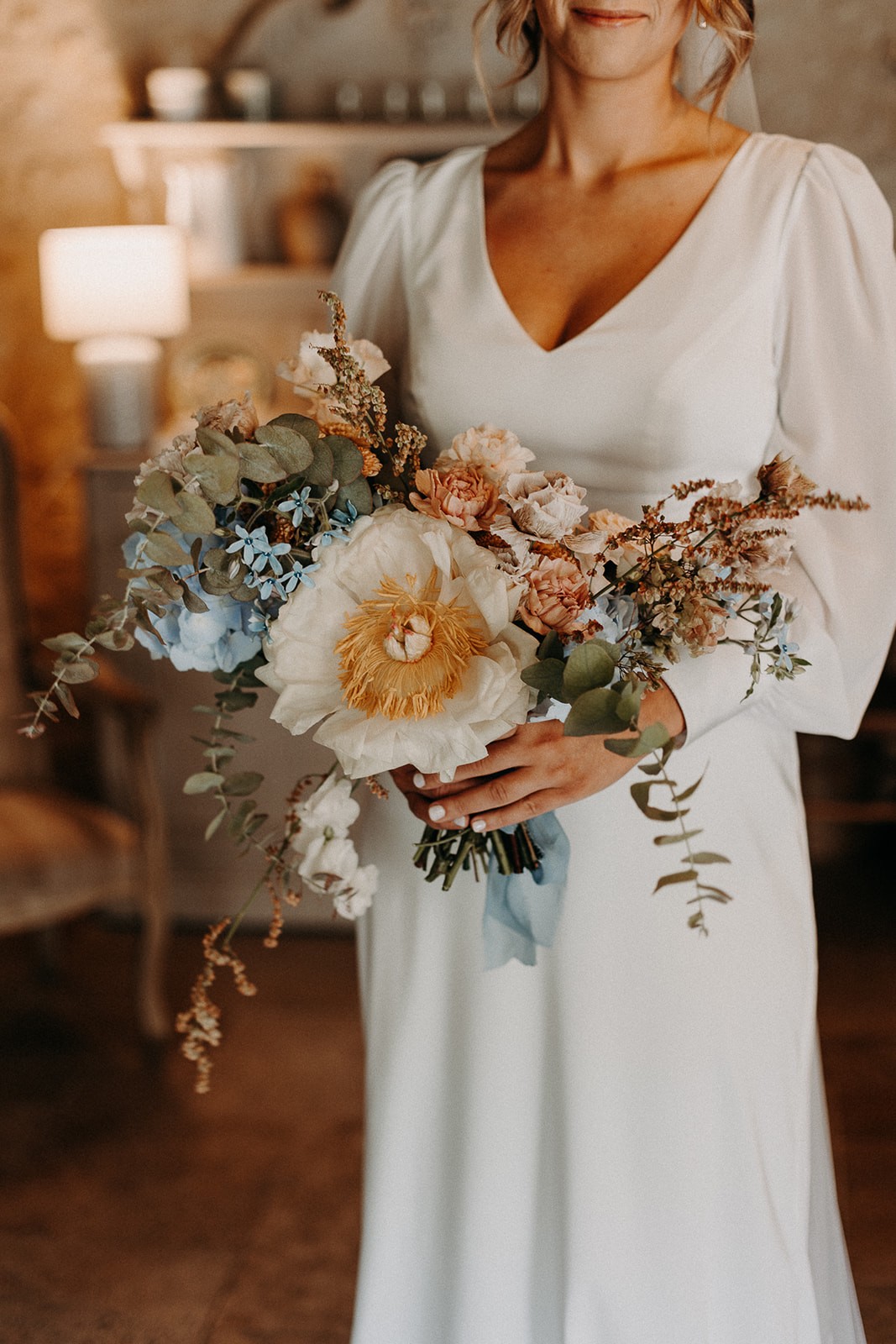 Bouquet de mariée aux couleurs pastels