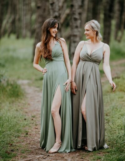 robes de demoiselles d'honneur vert et gris nature - majolierobe - julienbrichephotographe