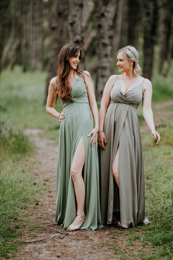 robes de demoiselles d'honneur vert et gris nature - majolierobe - julienbrichephotographe