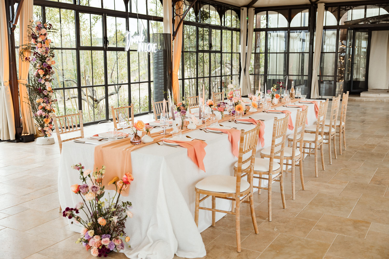 décoration de salle de mariage Château Puech Haut