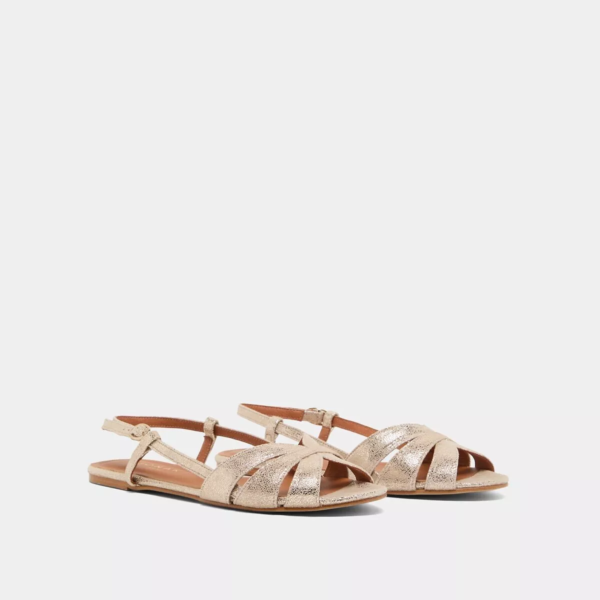 sandales-en-cuir-dorées-talon-plat-jonak