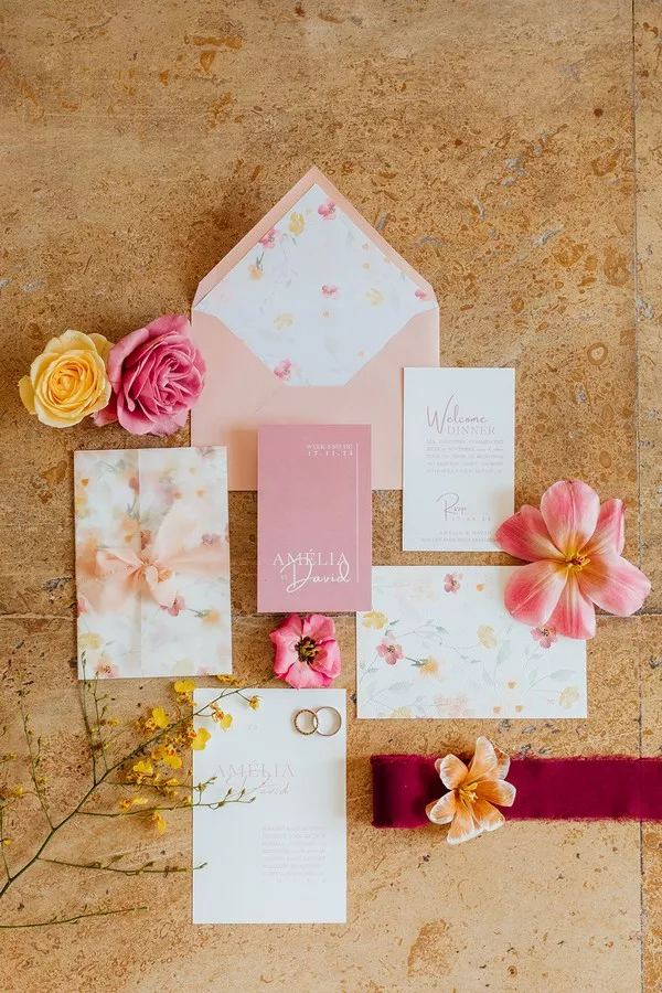 faire-part-de-mariage-fleurs-orange-et-rose-aujourd'hui-c'est @justine maquart