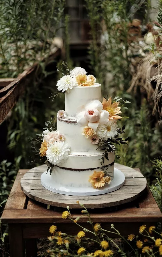 Wedding-cake-orange-et-blanc-rustique-kika and co