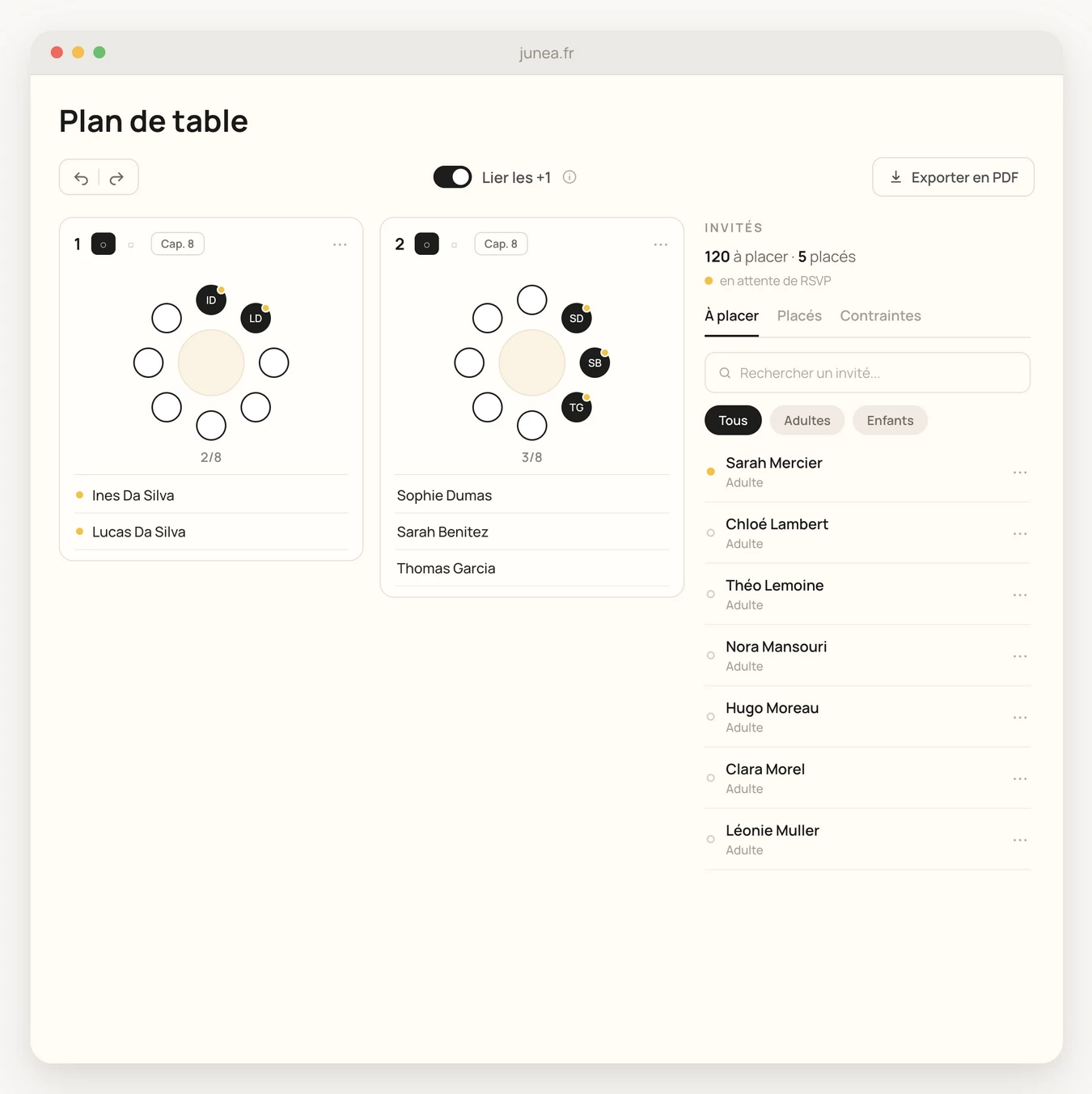 Junea_Plan de table