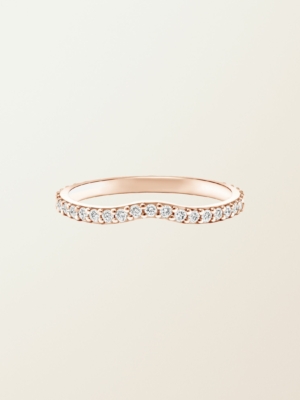 Alliance Faubourg Courbée or rose et diamants, Gemmyo