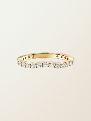 Alliance Pénélope Courbée or jaune et diamants, Gemmyo